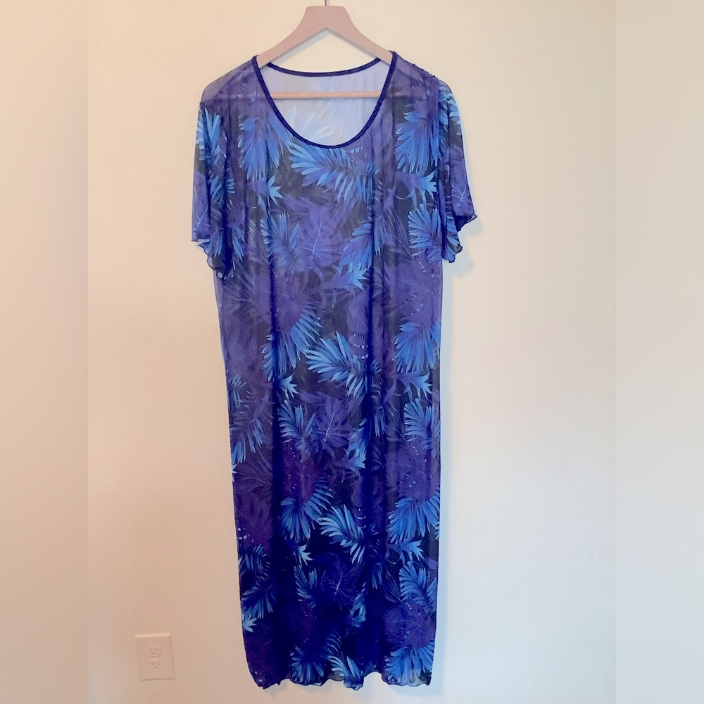 Unbranded women’s fairy whimsy goth dark floral maxi coverup pullover dress 4XL